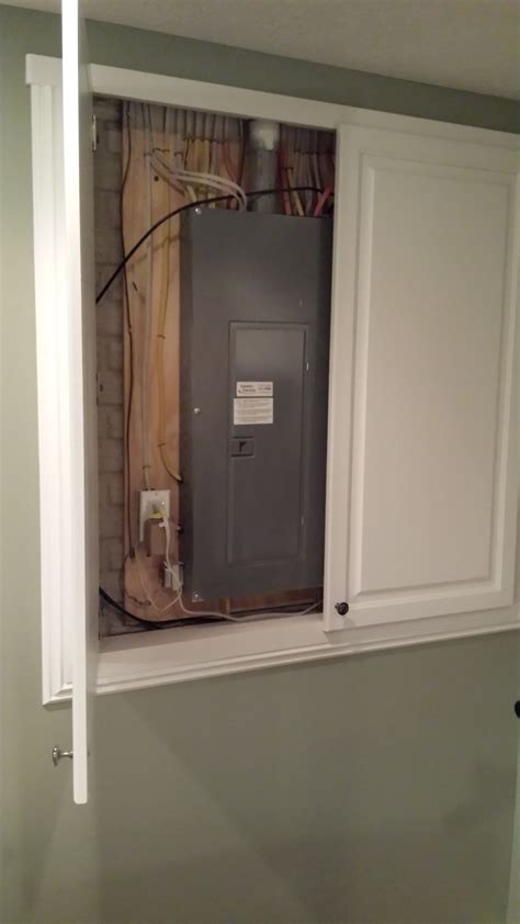 how to hide an electrical panel box|basement electrical panel cover ideas.